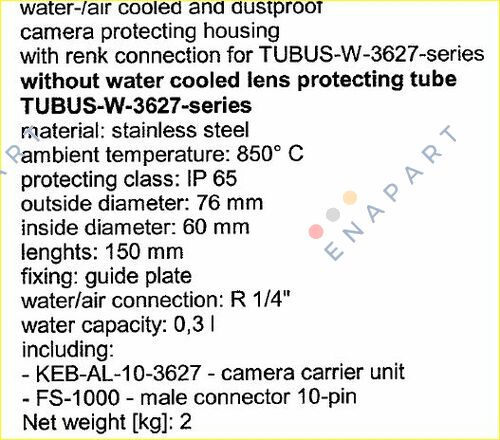 WUW-3627-76-150-E  water-air cooled and dustproof camera