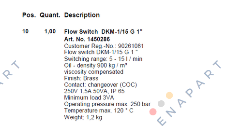 DKM-1/15 G 1"  Commutateur débit